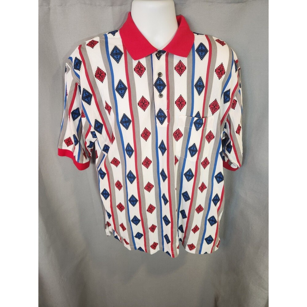 Panhandle Slim Polo Shirt Men's Southwestern Print Country Short Sleeve Size XL